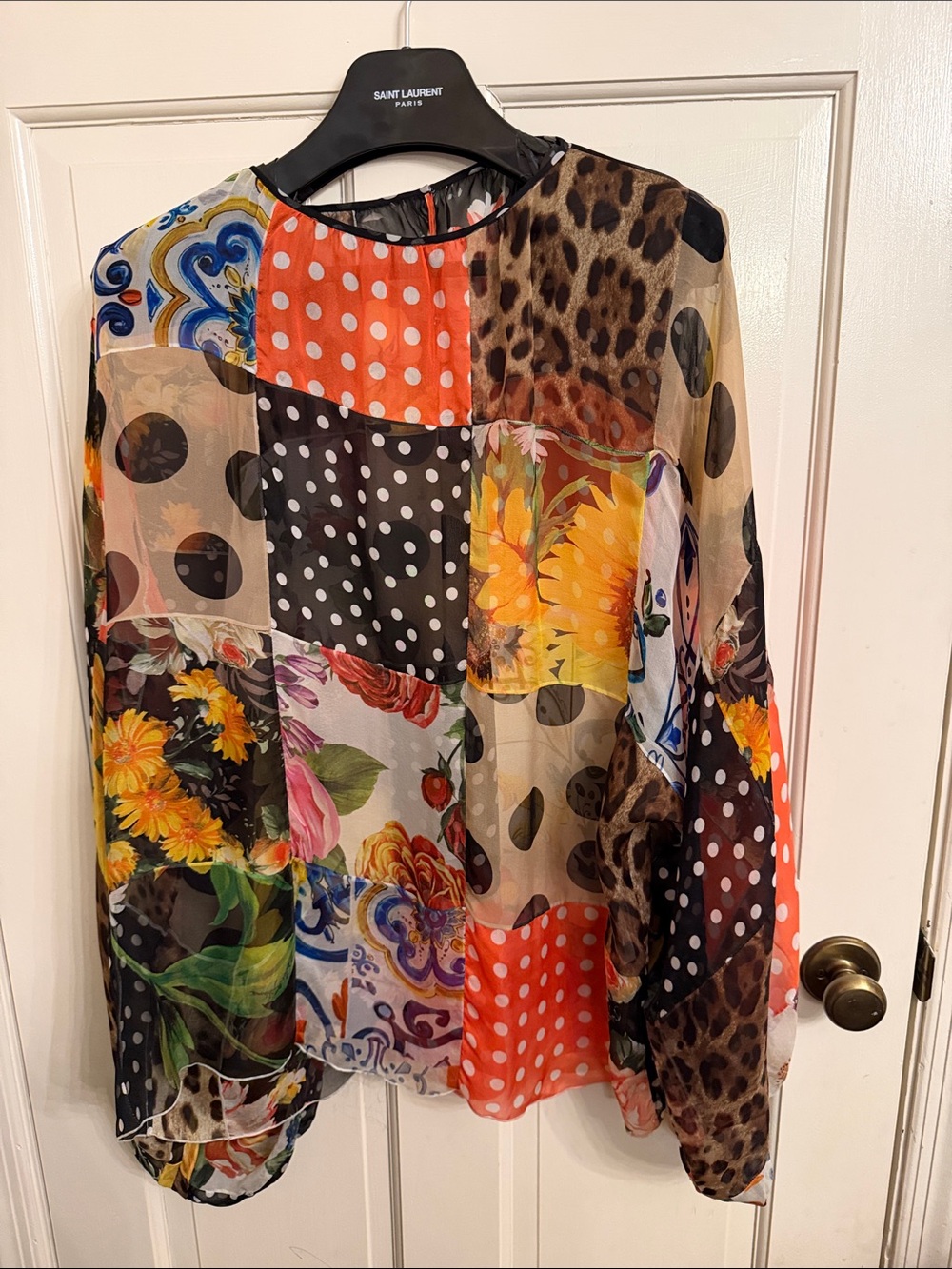 Dolce and Gabbana Print Sheer Blouse - Multicolor size 40